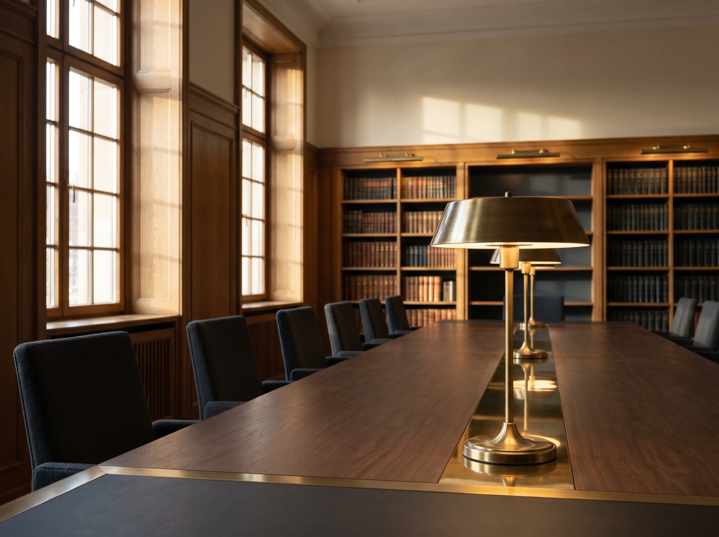 Vertraulicher Boardroom eines DACH-Mittelständlers — Sinnbild für einen diskret geführten Verkaufsprozess