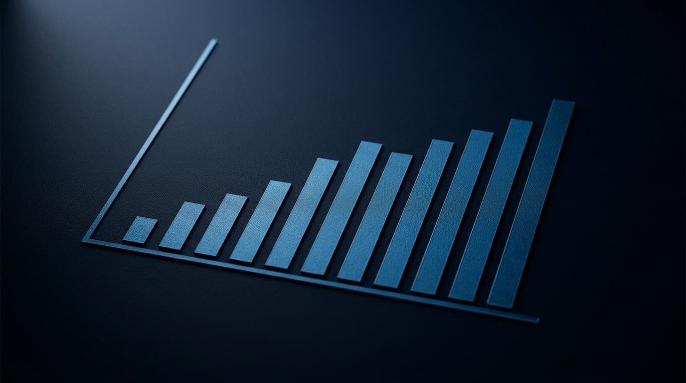 Abstrakte Balkenchart in Navy-Blau — EBITDA Multiples